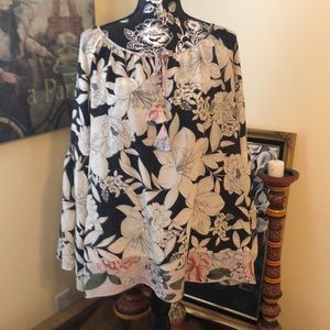 Jade by Johnny Was Floral silk blouse